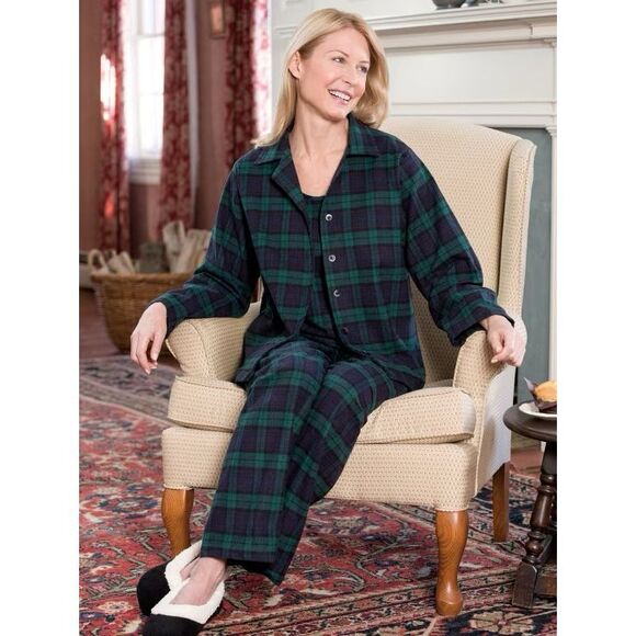 ✨The Vermont County Store Women's Portuguese Flannel 3-Piece Sz XL Pajama Set✨ - Picture 2 of 10
